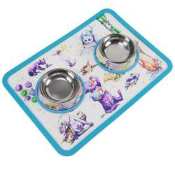 Cat-titude Cat Bowls and Mat