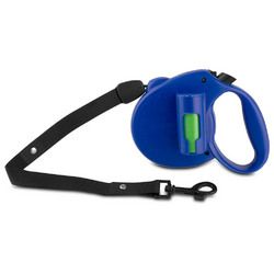 PAW Bio Retractable Leash with Green Pick-up Bags, Blue