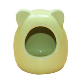 Pet Supplies Small Animals Habitat Decor Hamster House/Little Chinchilla Habitat/Ceramic Cottage 7.5x8CM (Yellow)