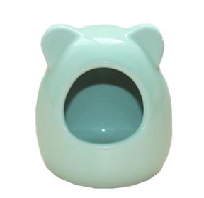 Pet Supplies Small Animals Habitat Decor Hamster House/Little Chinchilla Habitat/Ceramic Cottage 7.5x8CM (Blue)