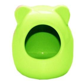 Pet Supplies Small Animals Habitat Decor Hamster House/Little Chinchilla Habitat/Ceramic Cottage 7.5x8CM (Green)