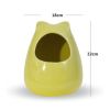 Pet Supplies Small Animals Habitat Decor Hamster House/Little Chinchilla Habitat/Ceramic Cottage 18x22CM (Yellow)