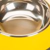 Dog Bowl Single Bowl Cat bowl Stainless Steel Dog Bowls Cat Food Bowls Yellow