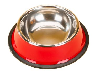 Dog Bowl Pet Supplies Cat Bowl Stainless Steel Dog Bowls Cat Food Bowls Red