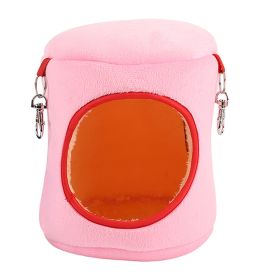 [Pink]Hamster Bed Small Pet Animals Bed Nest House, 6.3x6.3 inches