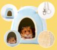 Small Animals House Small Pet Hamster Squirrel Bed House, Blue