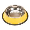 Stainless Steel Outdoors/Travel Cat Food Bowl Dog Bowl Feeding Tray, Yellow