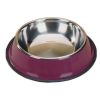 Stainless Steel Pet Bowl Feeding Tray Dog Bowl Cat Food Bowl, Purple