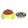 Separable Stainless Steel Puppy Feeders Pet Bowl Feeding Tray Dog Bowl, Pink