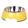 Separable Stainless Steel Dog Bowl Puppy Feeders Pet Bowl Feeding Tray, Yellow