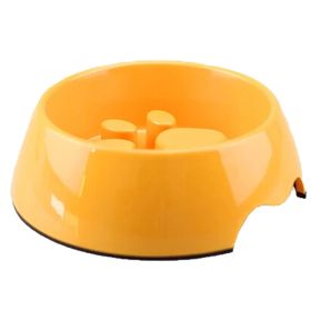 Eating Slowly Pet Bowl Puppy Feeders Feeding Tray Dog Bowl, Yellow