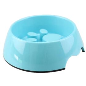 Eating Slowly Dog Bowl Pet Bowl Puppy Feeders Feeding Tray, Blue