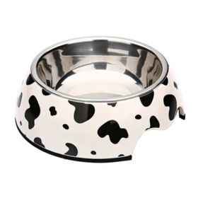 Lovely Cow Pattern Puppy Feeders Feeding Tray Dog Bowl Pet Bowl