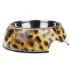 Fashion Leopard Pattern Puppy Feeders Pet Bowl Feeding Tray Dog Bowl