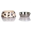 Fashion Leopard Pattern Puppy Feeders Pet Bowl Feeding Tray Dog Bowl