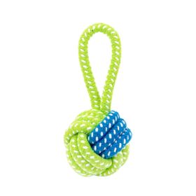 Set of 2 Colorful Pets Chew Toys Knot Rope Single-loop Ball Dog Toys