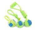 Set of 2 Colorful Pets Chew Toys Knot Rope Single-loop Ball Dog Toys