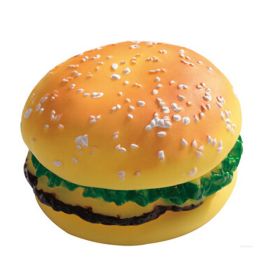 A Natural Non-toxic Latex Pet Toys [Hamburger] --Durable Cleaning Teeth Chew Toy