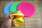 Dog Toy Soft Silica Gel Flying Disc for Dogs, Diam 18cm(Random Color)