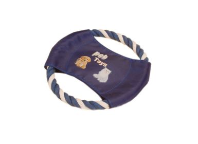 Pet Toy Canvas Flying Disc for Dogs Blue, Diam 18cm