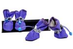 4 Pcs Cute Candy Color Pet Dog Puppy Shoes Boots Rain Boots PURPLE, NO.4