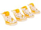 4 Pcs Fashion Breathable Mesh Pet Dog Puppy Shoes Boots YELLOW, NO.5