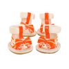 Large Size Orange Dogs Boots with Bow Tie Decoration Pets Shoes