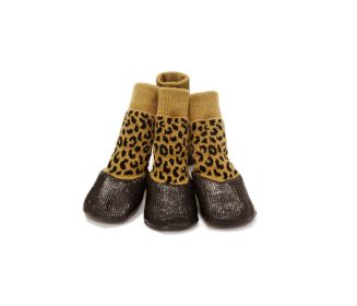 Non-slip Waterproof Adjustable Stretchy Dog Boot Pet Shoes, Leopard(5#)