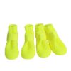 Non-slip Waterproof Puppy Rain Boot Pet Shoes YELLOW, set of 4(5)