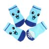 [BLUE]Smile Face Lovely Pets' Paw Protectors Cute Dogs' Socks 4PCs 2L(40*110cm)