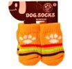 Pet Socks - Pet-Slip Bottom Pad Multicolor Variety Scratch Furniture--Orange paw