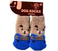 Pet Socks - Pet-Slip Bottom Pad Multicolor Variety Scratch Furniture--Grey Bear