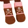 Pet Socks-Pet-Slip Bottom Pad Multicolor Variety Scratch Furniture--Brown Skull