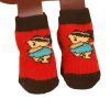 Pet Socks-Pet-Slip Bottom Pad Multicolor Variety Scratch Furniture--Red Girl