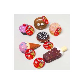 Vinyl Dog Toy Desserts with Squeaker Case Pack 90