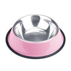 16oz. Pink Stainless Steel Dog Bowl