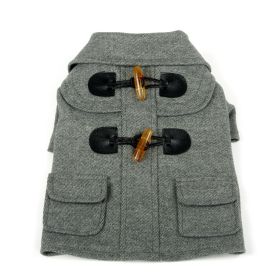 Military Static Rivited Fashion Collared Wool Pet Coat (size: small)