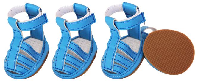 Buckle-Supportive Pvc Waterproof Pet Sandals Shoes - Set Of 4 (size: small)