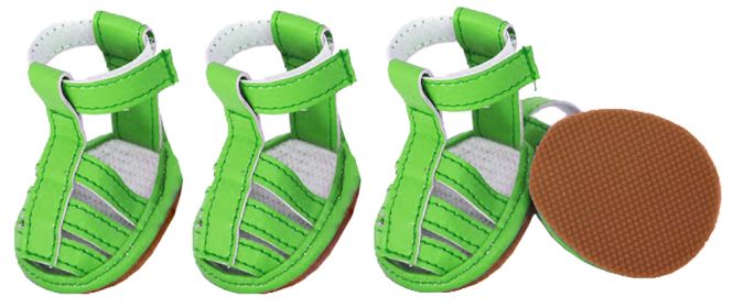 Buckle-Supportive Pvc Waterproof Pet Sandals Shoes - Set Of 4 (size: large)