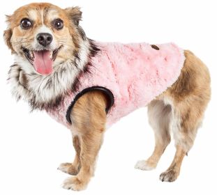 Pet Life  Luxe 'Pinkachew' Charming Designer Mink Fur Dog Coat Jacket (size: medium)