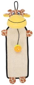 Pet Life 'Scrape-Away' Eco-Natural Sisal And Jute Hanging Carpet Cat Scratcher With Toy (Color: Color Brown)