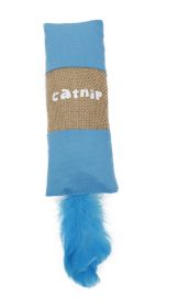 Pet Life Rectangular Duffle Crinkle Plush Faux Fur Teaser Catnip Kitty Cat Toy (Color: Color Orange)