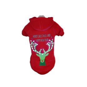 Pet Life LED Lighting Christmas Reindeer Hooded Sweater Pet Costume (size: small)