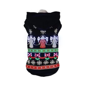 Pet Life LED Lighting Patterned Holiday Hooded Sweater Pet Costume (size: small)