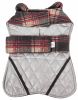 Touchdog  2-In-1 Tartan Plaided Dog Jacket With Matching Reversible Dog Mat