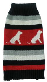 Dog Patterned Stripe Fashion Ribbed Turtle Neck Pet Sweater (size: large)