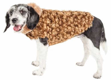 Pet Life  Luxe 'Furpaw' Shaggy Elegant Designer Dog Coat Jacket (size: large)