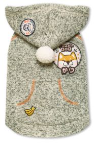 Touchdog Hippie Embellished Designer Sleeveless Pompom Pet Dog Hooded Sweater (Color: Light Pink, size: medium)