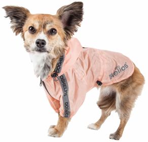 Dog Helios  'Torrential Shield' Waterproof Multi-Adjustable Pet Dog Windbreaker Raincoat (size: X-Small, Pink)