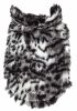 Pet Life  Luxe 'Paw Dropping' Designer Gray-Scale Tiger Pattern Mink Fur Dog Coat Jacket